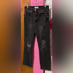 LIKE NEW. JBD Jeans size 26. Distressed Black Jeans, heavy on the knees.